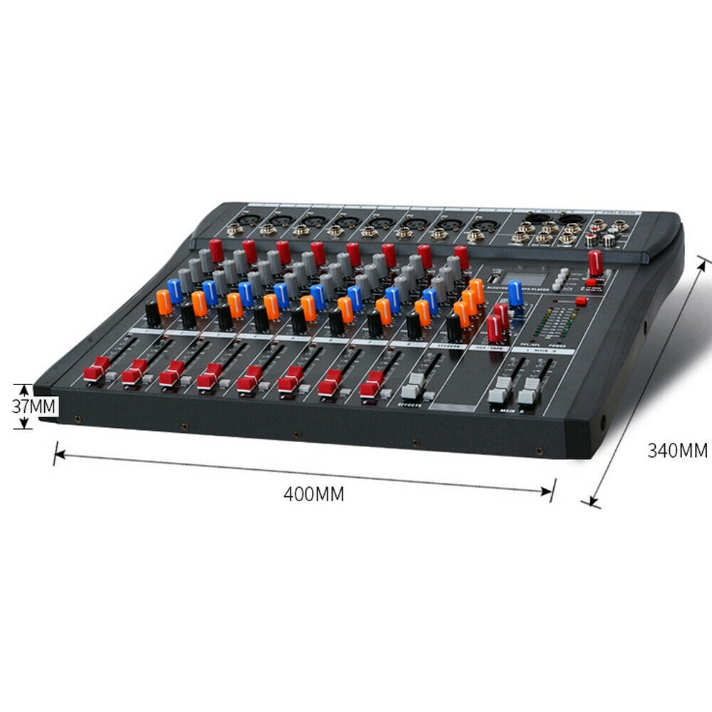 8-Channel Bluetooth Mixing Console Studio Audio Mixer Power Mixing Amplifier