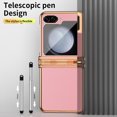 thumbnail image 4 of Allytech for Samsung Galaxy Z Flip5 Case,Z Flip 5 Cover, With Stylus Pen Hinge Protection Shockproof Anti-Scratch Phone Case for Samsung Galaxy Z Flip5 - Gold+Pink, 4 of 6