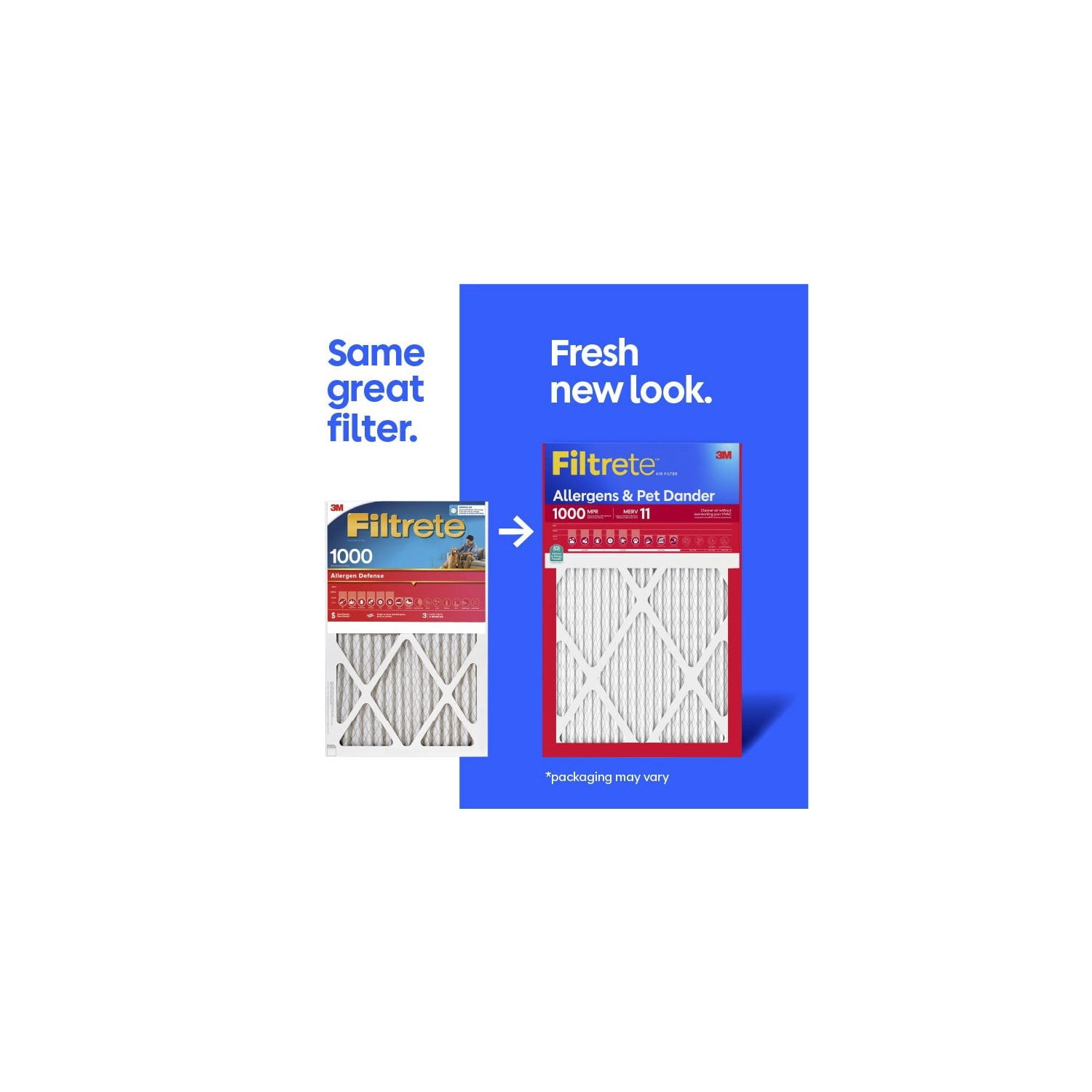 Filtrete 14x14x1 HVAC Furnace Air Filter, MPR 1000 MERV 11, Allergen Defense, 4 Pack