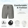 thumbnail image 5 of Gaeub Houndstooth Black And White Mens Swim Trunks Stretch Beach Shorts Quick Dry for Men Swim Shorts Swimwear with Pockets- Large, 5 of 9