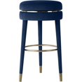 thumbnail image 1 of Meridian Furniture Tabouret de Comptoir en Velours Corail Marine, 1 of 3