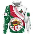 thumbnail image 2 of Sudadera con capucha y cremallera con el emblema nacional argelino y la bandera de Argelia para hombre, ropa informal deportiva para niños, 2 of 5