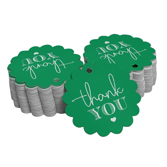 Inkdotpot Real Silver Foil Thank You Bridal Shower Tags Favor Hang Paper Tags 50 Pieces