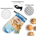 thumbnail image 3 of Honeii Beach Starfish Shell Pattern Oven Mitts and Pot Holders, Silicone Oven Gloves,500 F Heat Resistant Oven Mitts Sets, 4PCS, 3 of 6