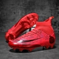 thumbnail image 4 of RURAN Men's Soccer Shoes with Non-Slip Spikes High-Tops Lace-Up Indoor Futsal TF Turf Cleats Sneaker, 4 of 9