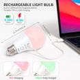 thumbnail image 3 of Frideko Home Rechargeable Battery Operated E26 Light Bulb with Remote Control 2 Packs, Dimmable Detachable LED Bulb with 11 Colors Selectable & 3 Timer, Wireless Puck Light Bulb for Wall Sconce, 3 of 10