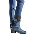thumbnail image 4 of NOKIO Bottes de Neige Isolées Thermiques pour Femmes Waterproof Chaussures de Randonnée d'Hiver avec Traction Antidérapante, Mousse à Mémoire et Doublure en Fausse Fourrure pour Activités de Plein Air Bottes Mi-Mollet, 4 of 4