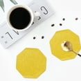 thumbnail image 5 of Kll Octagon Drink Coasters Set Of 4,Pu Leather Absorbent Coasters Set Decorative Coffee Cup Coasters Housewarming Gift For Home Decor-Yellow Glitter, 5 of 9