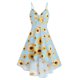 thumbnail image 2 of Sexy moda mujer sin mangas con cuello en V estampado de girasol señoras Camis cremallera vestido Pompotops ghjkhdj6863, 2 of 5