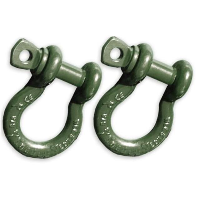 7/8 inch XL DShackles OD GREEN Powdercoated (PAIR) (4X4 RECOVERY