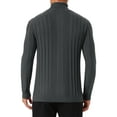 thumbnail image 3 of Suéteres de cuello alto para hombres INSPIRE CHIC, de color sólido, suéteres de punto cálido, 2XL, gris oscuro, 3 of 6
