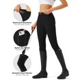 thumbnail image 4 of Women's Horse Riding Pants with Zipper Pockets Knee-Patch Schooling Tights Equestrian Breeches for Women Black S, 4 of 9