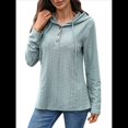 thumbnail image 3 of Sudadera con Capucha y Cuello en V para Mujer, de Larga, con Botones y Cordón, para y Otoño. Verde Oscuro XL, 3 of 10