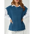 thumbnail image 5 of hirigin Women Men Knitting Tops, Round Neck Solid Color Casual Party Street Fall Spring Pullover, 5 of 9