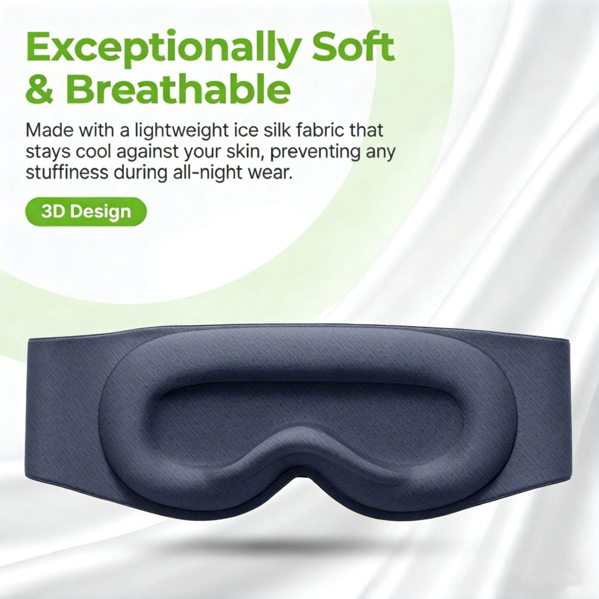 Weighted Sleep Mask, Blackout Eye Cover for Sleeping, 3D Contoured Lash-Friendly Design, Soft Memory Foam Padding, Full Coverage Strap for Side Sleepers, Office Nap, Travel, for Women and Men