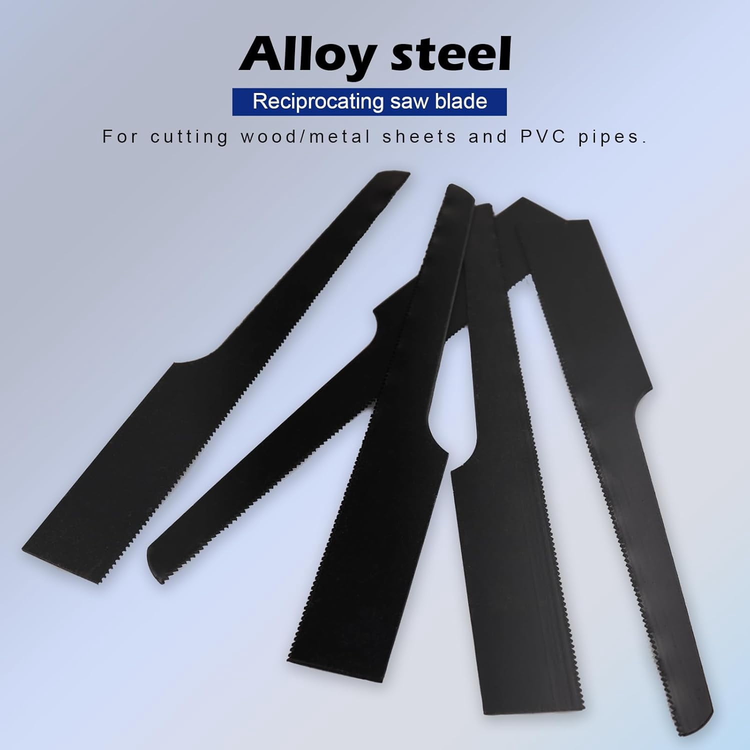 ABCISI 10Pcs Reciprocating Saw Blade Set, Reciprocating Air Saw Hacksaw Blades Tools for Metal, Woodcutting, Rubber, Accessories Cutting Tool (Black -18T)