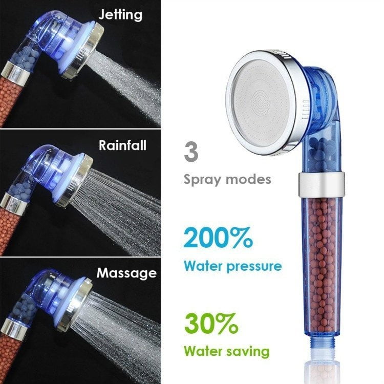 YQSDG 3-Setting Handheld Shower Head with Filter - High Pressure Hand Shower, Filtered Handheld Shower Head Body Spray Water - Saving High - Pressure Ionic Shower Head