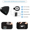 thumbnail image 5 of Zukuco LED Bluetooth Beanie Hat with Light, Music Beanie Hat, Rechargeable Headlamp Knitted Beanie for Men Women Dad, 5 of 7