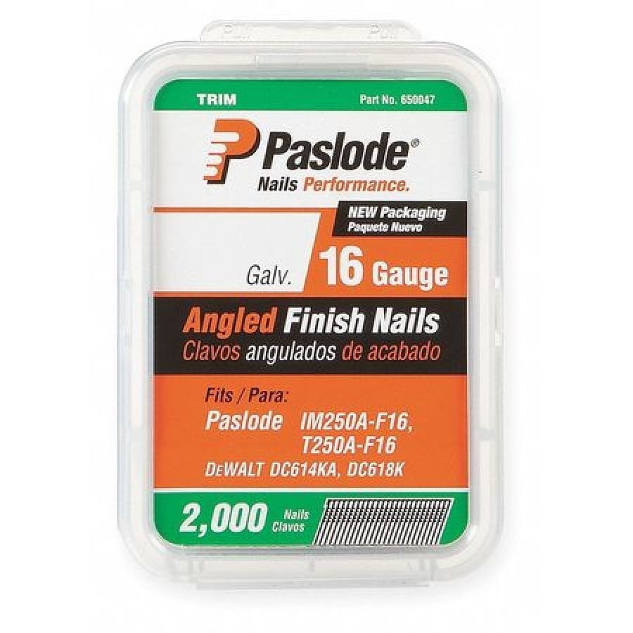 PASLODE 650047 Angled Finish Nail,16 ga,2 In,PK2000 - Walmart.com - Walmart.com