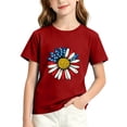 thumbnail image 2 of Freshbabe Kids Boys 4th of July Patriotic Cute Summer Clothes T-Shirt, Crew Neck Short Sleeve American Flag Star Print Tee, White T-Shirt Available, 2 of 6