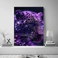 thumbnail image 5 of Mudket Purple Crystal Rhinestone Leopard Canvas Wall Art, Luxury Glam Wildlife Trendy Wall Art Print Waterproof Canvas for Living Room Bedroom Apartment Home Decor, Framed Ready to Hang - 12"L x 8"W, 5 of 9