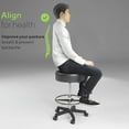 thumbnail image 4 of Luxton Ergonomic Rolling Stool -Double Padding and Memory Foam Adjustable Medical Spa Stool, Desk Stool Chair with Swivel Rolling Chair, Black with Wheels, Easy Set up, 4 of 9
