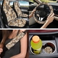 thumbnail image 6 of Binienty Camo Hunting Duck Car Seat Covers Front And Rear with Steering Wheel Cover Elastic Center Console Cushion Anti-Slip Seat Belt Pads 14 Piece Vehicle Interior Decor Set​, 6 of 7