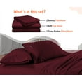 thumbnail image 2 of SGI Bedding 600 TC Egyptian Cotton Bed Sheet Set - Family King Size Sheets 600 Count Sheets Soft, Durable Sheets Cotton Sheets in 600 TC 15" Deep, Wine Stripe, 2 of 8