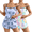 Pueple Butterfly&candy Print, variant on 2 Pack Womens Cami Pajama Sets Cute Print Tank Top Pjs and Shorts Camisole Lounge Set