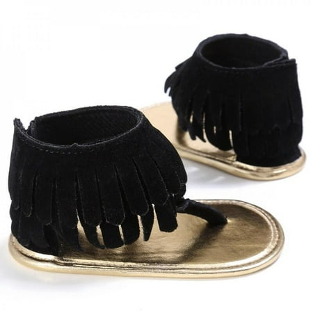 

Overfox Outdoor Tassel Summer Casual Baby Soft Soft-soled Sandal Child Girls Casual High Quality Kids Shoes For 0-18 M