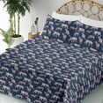 thumbnail image 3 of Ambesonne Exotic Fitted & Flat Sheet with Shams 4 Pcs Set, Cheetah Tiger Zebra Wild Art, Queen, Night Blue and Ruby, 3 of 5