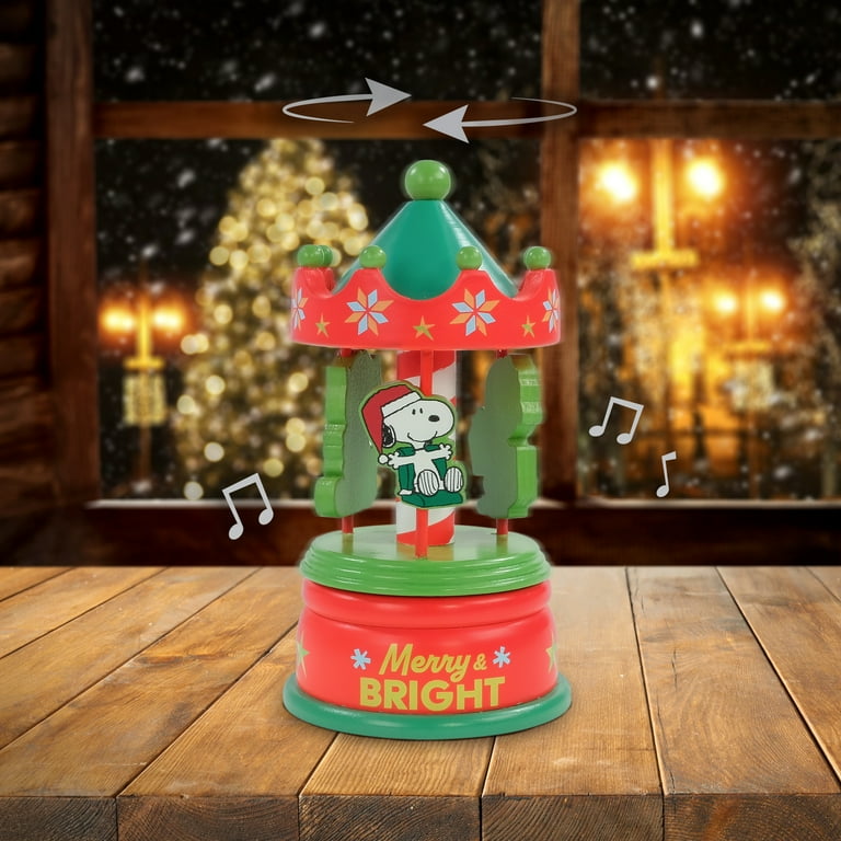 Snoopy Animated Wooden Carousel, 7 inches Tall, by Ruz - Walmart.com
