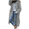 thumbnail image 2 of Yangnuo Women's Fashion Casual Solid Color Wool Coat With Button Closure and Functional Pockets Long Length Comfy Coat Jackets Fall Winter 2025, 2 of 6
