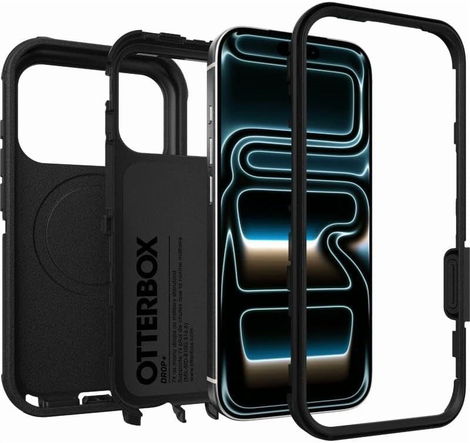 OtterBox iPhone 17 Pro (Only) Bundle: Defender Series Case & Screen Protector - Black - Case Only - Snaps on MagSafe - Tough - Rugged & Durable - Non-Retail Packaging