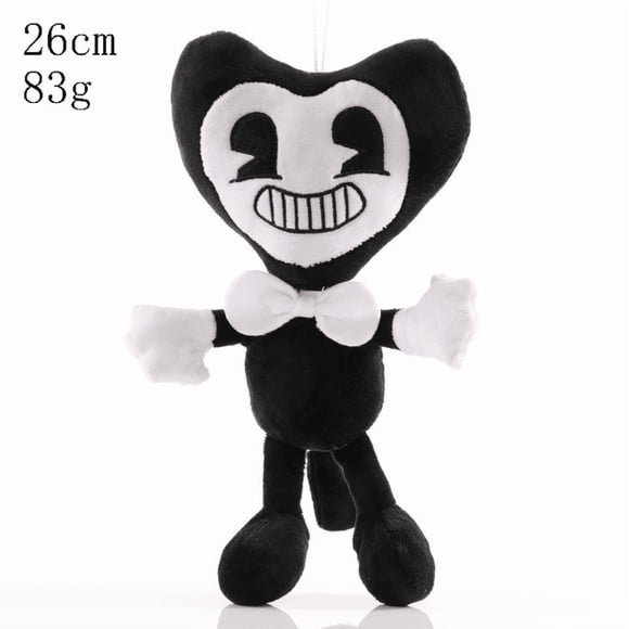 Jouet en Peluche Bendy and the Ink Machine de 10,2 Pouces, Poupée en Peluche Douce Personnage de Jeu Noir et Blanc, Mignonne Peluche Bendy pour Fans et Collectionneurs