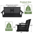 thumbnail image 2 of Mosbrisa Poly Lumber 3-Seat Porch Swing, HIPS 5-ft Bench Swing with Foldable Cup Holders,18/8 Stainless Steel Hardware, High Backrest and Deep Contoured Seat, Black, 2 of 6