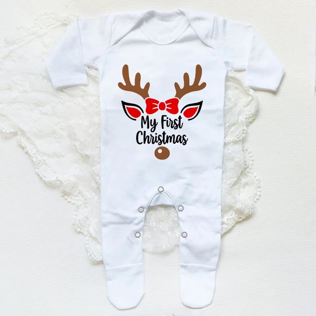 Body con estampado de Papá Noel para bebé, ropa de dormir para recién nacido, mono de manga larga para invierno