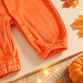 thumbnail image 6 of Baby Girls Halloween Rompers with Pumpkin Face Print Long Sleeve Hooded Cute A-Line Jumpsuit for Party, 6 of 9