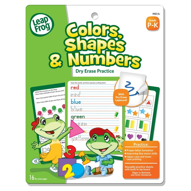The Board Dudes LeapFrog SmartDudes LeapFrog Activity Book, Colors/Shapes/Numbers, Dry Erase, 16
