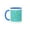 Blue/White, variant on 3drose, Groovy Flower Retro 70s Print Design Blue Yellow Green, 11oz Two-tone Green Mug