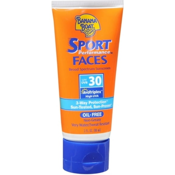 Banana Boat Sport Performance Faces Sunscreen Lotion SPF 30 3 oz (Pack of 4)
