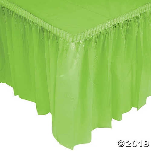 Pleated Fresh Lime Green Table Skirts