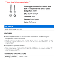 thumbnail image 2 of Front Upper Suspension Control Arm Bolt - Compatible with 2002 - 2005 Dodge Ram 1500 2003 2004, 2 of 2