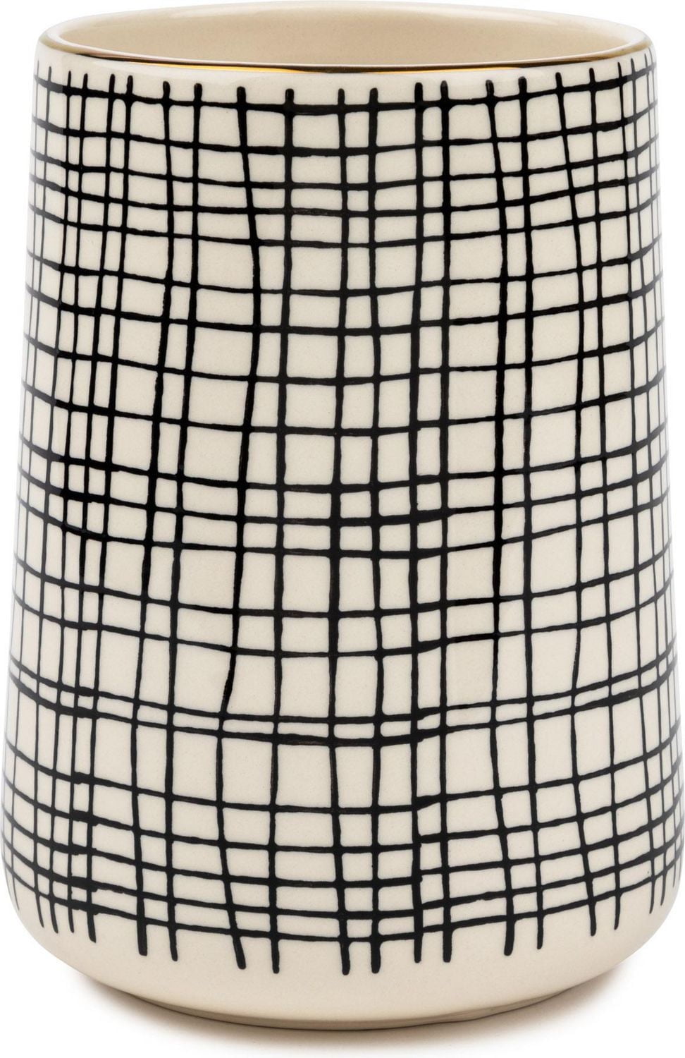 Thyme & Table Ceramic Utensil Holder, Cross Grid, Utensil Holder