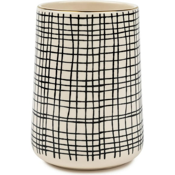 Thyme & Table Ceramic Utensil Holder, Cross Grid