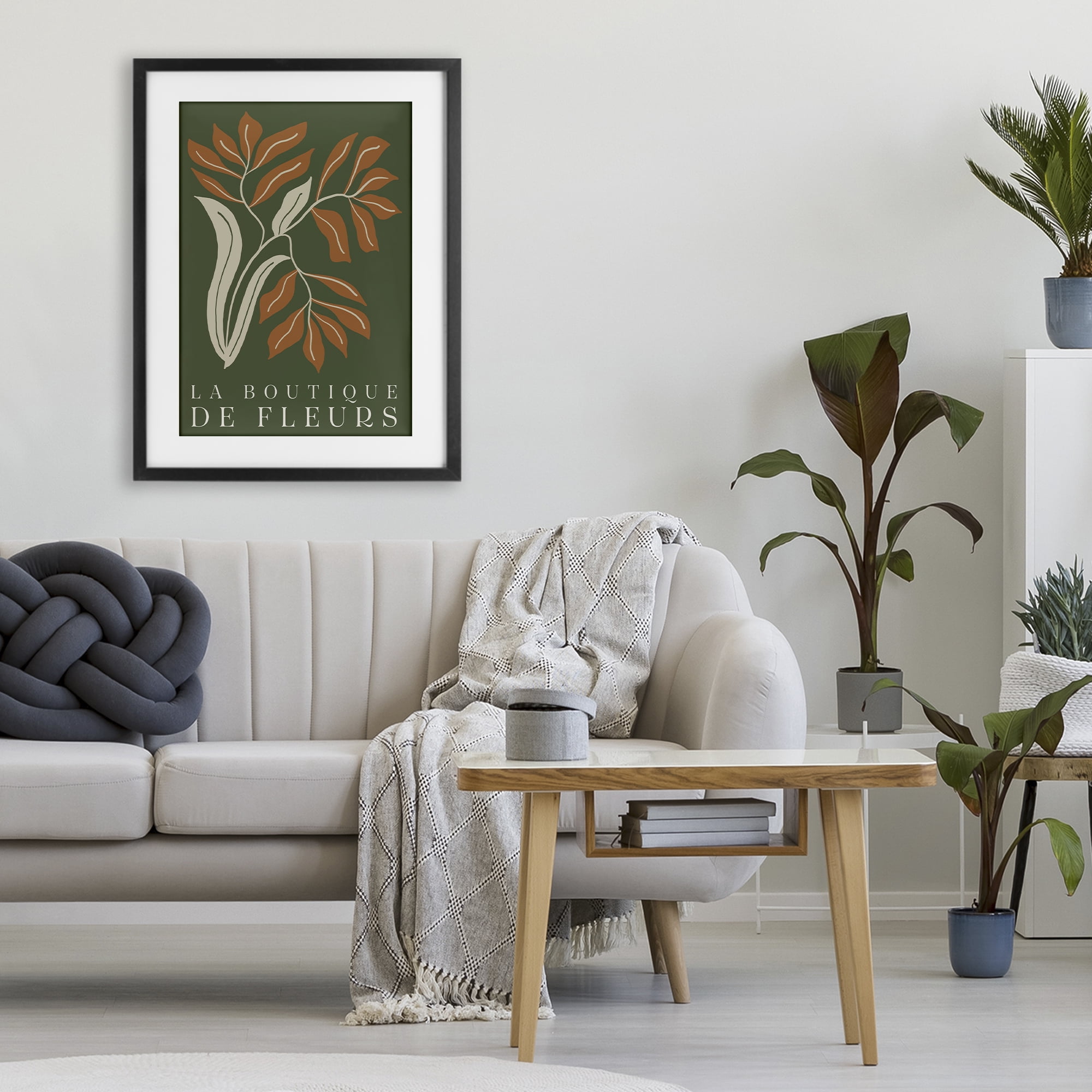 Stupell Industries Flower Shop Midcentury Minimal Black Framed Print Under Glass, design by Emily Navas