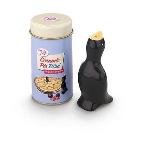 Tala Originals Black Ceramic Pie Bird in 1950's Retro Tin