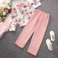 thumbnail image 4 of GYRATEDREAM Girl's 2 Piece Outfit Long Sleeve Floral T Shirt Top Wide Leg Pants Set 8-12 Years, 4 of 12