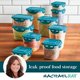 thumbnail image 3 of Juego de recipientes de almacenamiento de alimentos Rachael Ray, 20 piezas, transparente/verde azulado, 3 of 9
