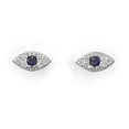 thumbnail image 1 of Precious Stars Sterling Silver Cubic Zirconia Evil Eye Earring Studs, 1 of 2